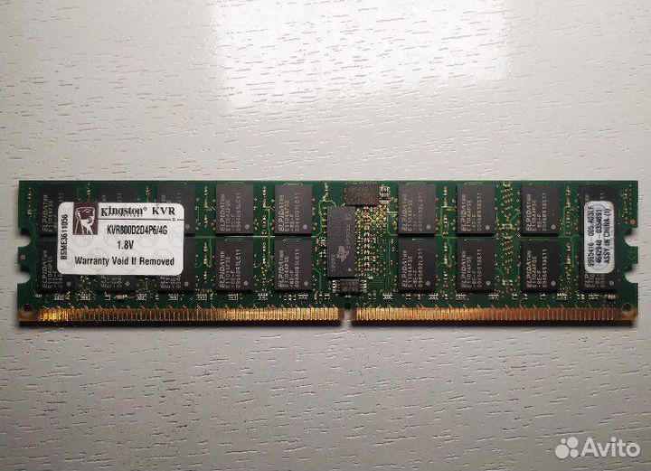 Память DDR2 4Gb Kingston KVR800D2D4P6/4G ECC Regis