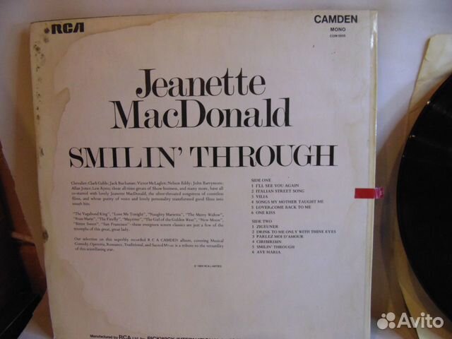 Пластинка (LP).Jeanette MacDonald. 1969 г. 367