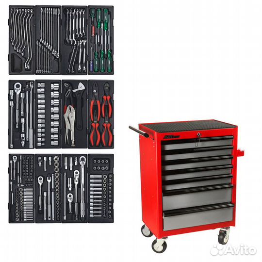 Тележка инструментальная 7 секций, в комплекте