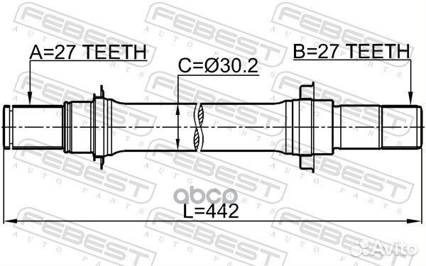 Вал honda accord -08 приводной 27X441.6X27