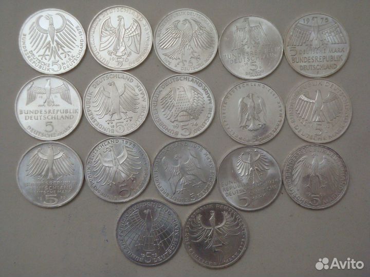 Монеты фрг, Германии, серебро