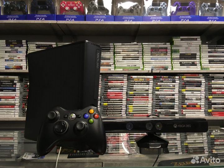 Xbox360 250gb Slim Прошитый Aurora + Kinect