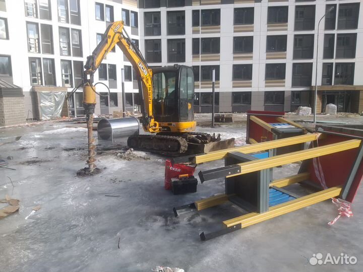 Ямобур Гидромолот Мини экскаватор JCB Миниэкскават