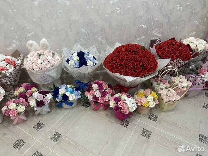 Букеты из мыльных роз, букеты к 1 сентября