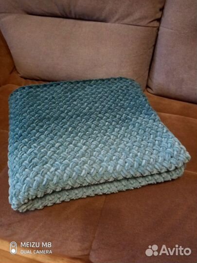 Плед ручной работы из ализе пуффи файн 100х170