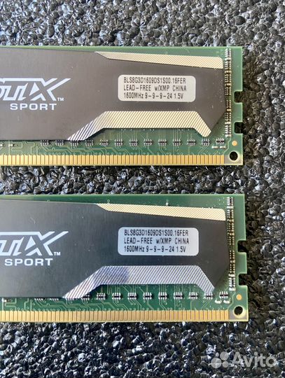 Память Crucial Ballistix Sport DDR3 16Gb