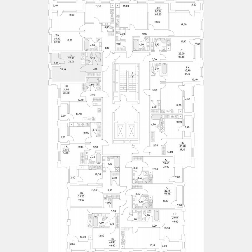 Квартира-студия, 28,7 м², 4/13 эт.