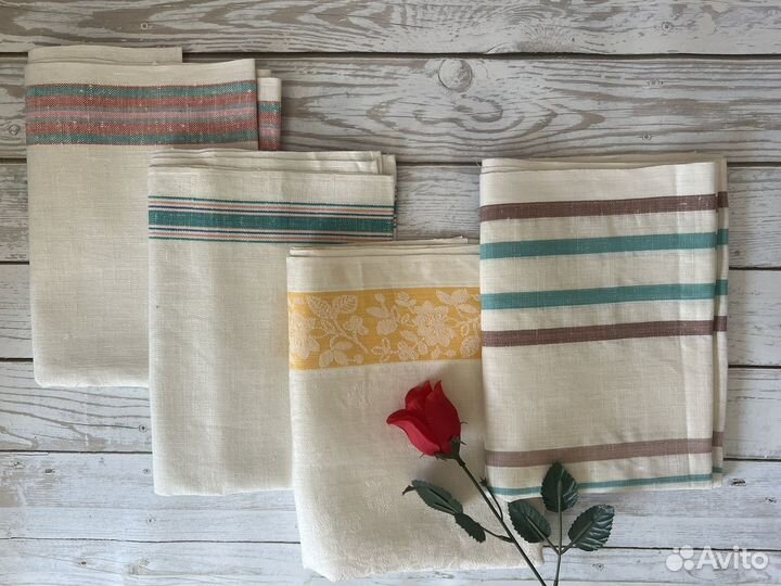 Кухонные полотенца СССР лен новые