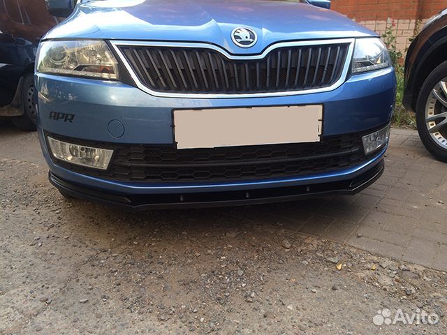 Сплиттер переднего бампера Skoda Rapid