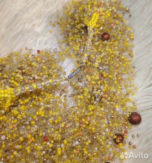 Колье воздушное из бисера ручная работа