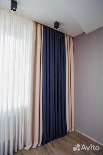 Штора из белой вуали 600х250