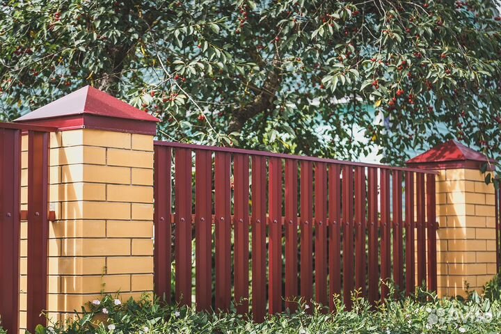 Штакетник М-образный А с прямым резом 0,45 Print Elite Fine Stone TwinColor, 1.00 м