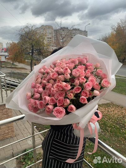 Букет Пионовидные пион кустовые розы