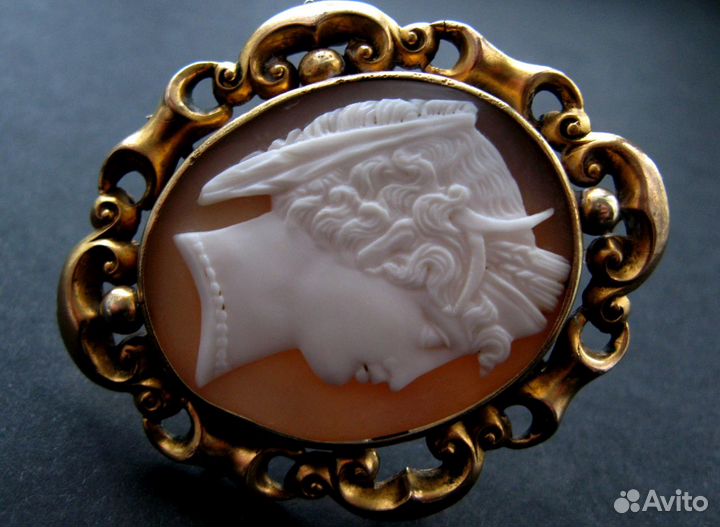 Крупная Антикварная Камея Деметра 1860 Гранд Тур