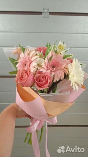 Букет герберы розы