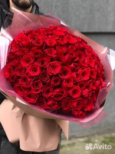 51 и 101 роза от 40 см. Доставка