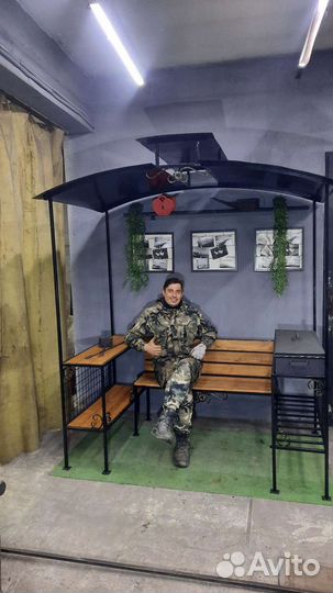 Мангал беседка с лавочкой