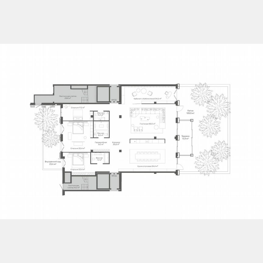 4-к. квартира, 304,7 м², 1/8 эт.