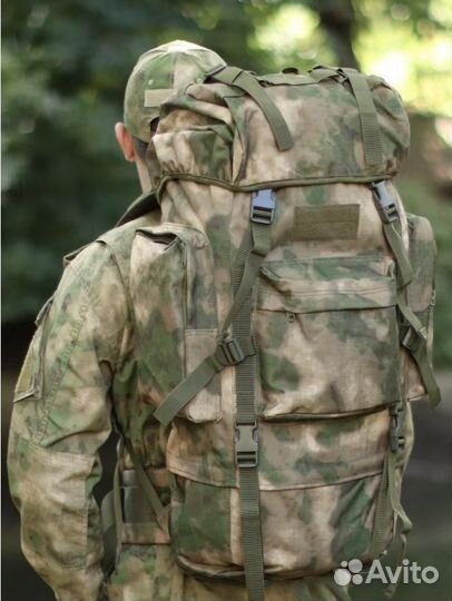 Каркасный рюкзак 70 литров, мох, мультикам 800D