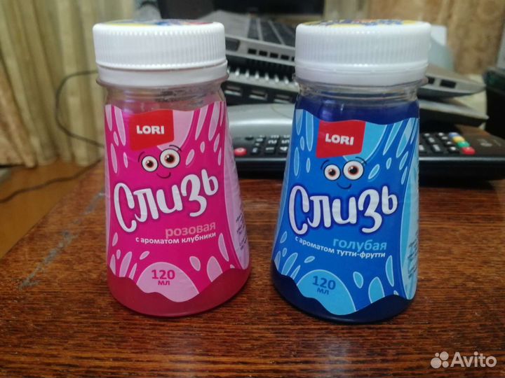 Слизь синяя и розовая
