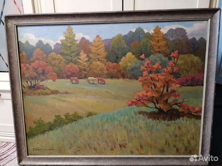 Картина маслом на холсте пейзаж большая 1.10-90