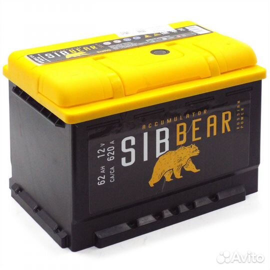 Аккумулятор sibbear LB 62 Ач о.п Ford, Opel