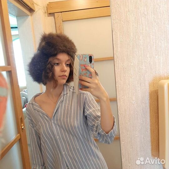 Шапка женская с натуральным мехом