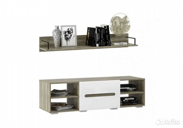 В наличии Тумба тв Наоми с навесной полкой дуб кан