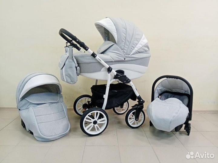 Коляска 3 в 1 поворотная Indigo +F. /Новая