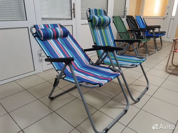 Кресло шезлонг туристическое с подголовником