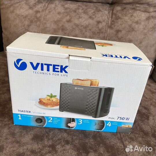 Тостер новый Vitek vt-1586 bk
