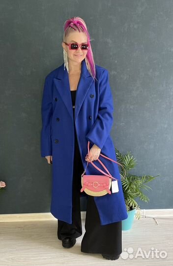 Новое пальто демисезонное женское ультрамарин