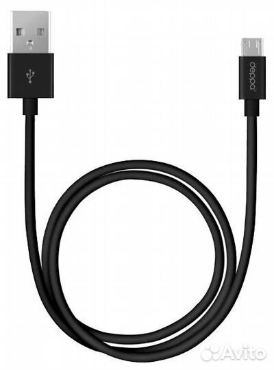 Кабель Deppa Data Cable USB - microUSB 72103, чер