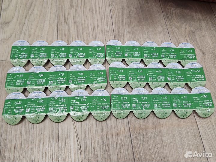 Линзы контактные однодневные - 4.5. 30 штук