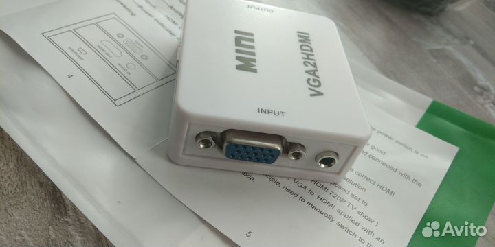 Переходник с vga на hdmi (именно в таком порядке)