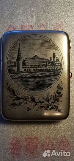 Портсигар серебряный ''Московский Кремль'' - СССР