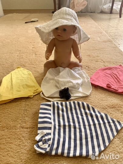 Косынки и панамки хб на малышку 4-12 мес