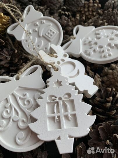 Елочные игрушки из гипса для творчества