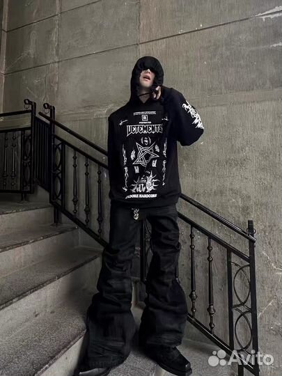 Худи vetements hardcore patch Black logo