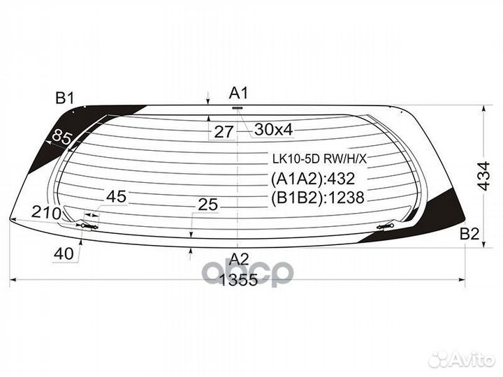 Стекло заднее с обогревом toyota vitz/yaris 3/5