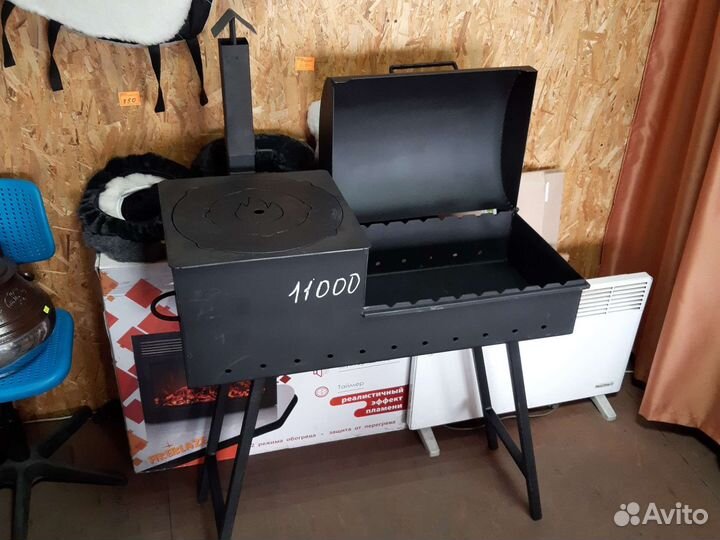 Гриль мангал с печкой и трубой