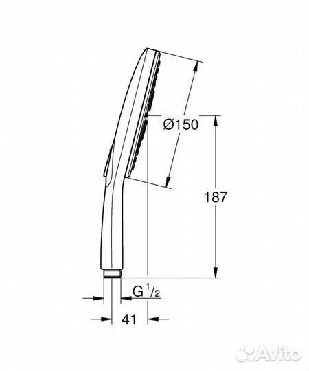 Ручной душ Grohe Rainshower SmartActive 150 26553