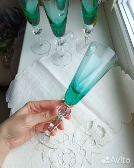 Фужеры СССР Суздаль Гусь Хрустальный 5 штук