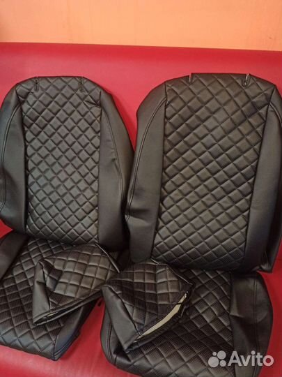 Чехлы skoda octavia a5 экокожа ромб