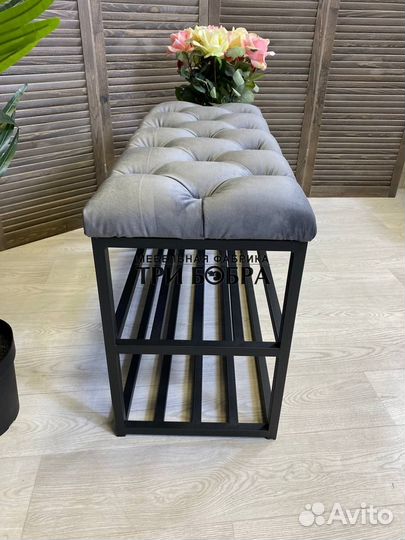 Банкетка, полка для обуви в прихожую, обувница