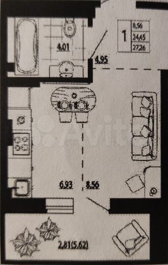 Квартира-студия, 27,5 м², 7/24 эт.