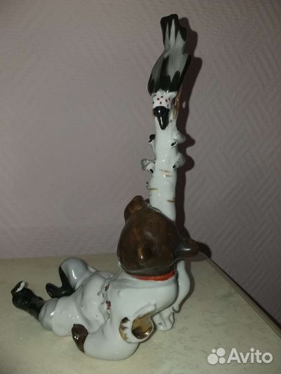 Фарфоровые статуэтки Медведь на воеводстве 1950г