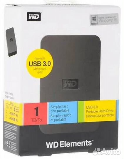 Внешний жесткий диск 2,5'' Western Digital 1TB (wd