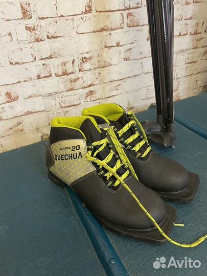 Лыжи беговые детские с ботинками и палками 160 см