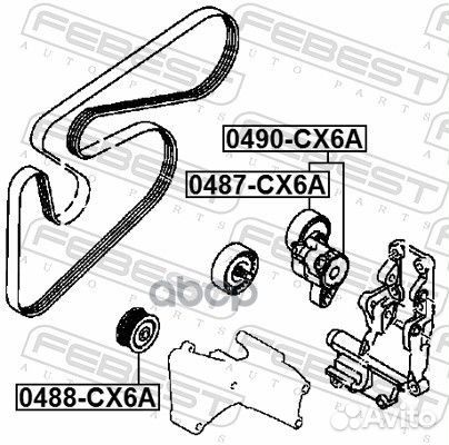 Ролик обводной приводного ремня 0488cx6a Febest